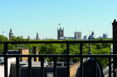 View from 48 Pall Mall towards parliament